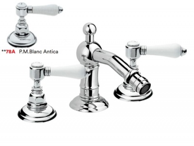 Смеситель для биде, Nicolazzi, P.M.Blanc Antica, цвет-Satin Nickel
