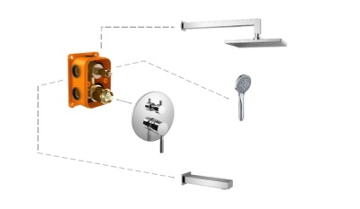 HB81088-3 Встраиваемая душевая система для ванны (3 функции) Haiba
