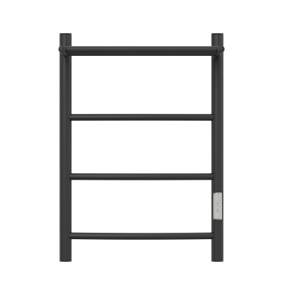 Полотенцесушитель электрический Point Афина PN04846PB П3 400x600 с полкой, диммер справа, Черный