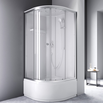 Душевая кабина 90x90 AM.PM X-Joy W94C-401A-090MT профиль серебристый, высокий поддон