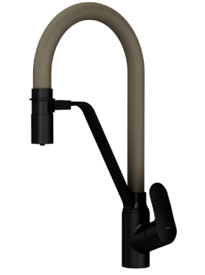 Смеситель для кухни AM.PM Like F8007826 с каналом для питьевой воды и бежевым гибким изливом