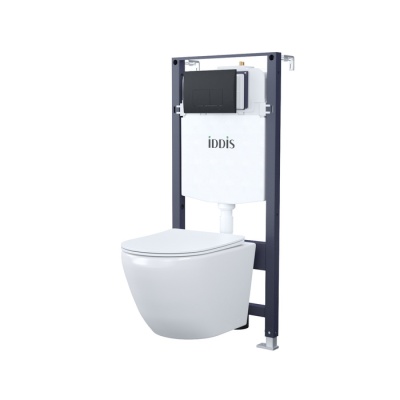 Комплект 3в1: подвесной унитаз, инсталляция и клавиша смыва, IDDIS, BASB020i73