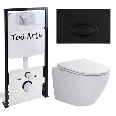 Комплект TONI ARTI TA-01 + Russi торнадо с сиденьем с микролифтом, с клавишей Freto TA-0054
