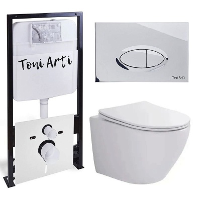 Комплект TONI ARTI TA-01 + Russi торнадо с сиденьем с микролифтом, с клавишей Freto TA-0051