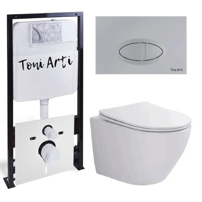 Комплект TONI ARTI TA-01 + Russi торнадо с сиденьем с микролифтом, с клавишей Freto TA-0050