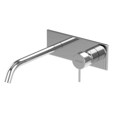 LEAF-BLI1-20-L-01-W0 Смеситель для раковины встраиваемый, однорычажный, излив и ручка на единой площадке, длина излива 20 см, исполнение Хром