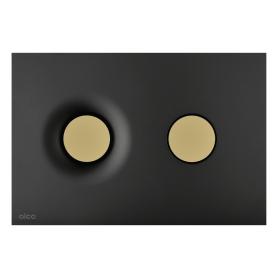 ALCAPLAST Панель смыва, для скрытых систем инсталляции, черный-мат/золотой-мат M1978-7