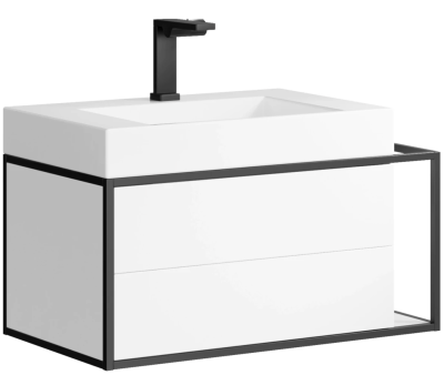 Тумба белый глянец/черный 81,8 см Clarberg Logic LOG0108L