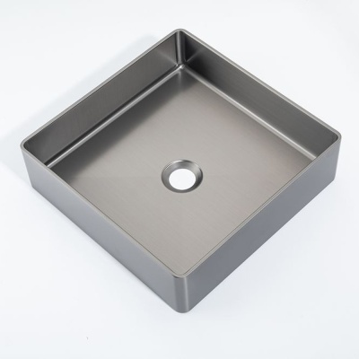 GX201-9 Раковина с донным клапаном Gappo GX оружейная сталь (графит) 360*360*100мм