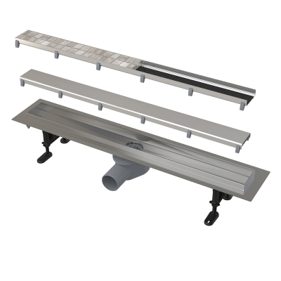 Водоотводящий желоб Alcaplast  Fit&amp;Go с двухсторонней решеткой APZ13-DOUBLE9-850