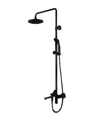 F6125183BM-A5-RUS Душевая колонна со смесителем для ванны Opal Black,черный (267286)