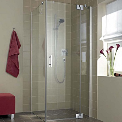 KERMI Filia XP Душевой угол 1WR+TWD 1000x1000хH2000, серебро, прозрачное стекло с Kermiclean