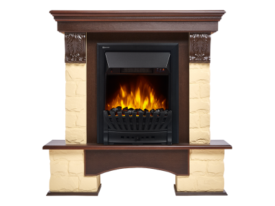 Портал Forte Classic U (угловой) камень бежевый, шпон темный дуб