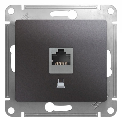 SE Glossa Графит Розетка компьютерная RJ45 кат.5E