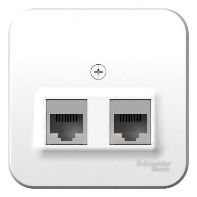 SE Blanca наруж Бел Розетка 2-ая компьютерная RJ45, кат.5E, изолир. пластина
