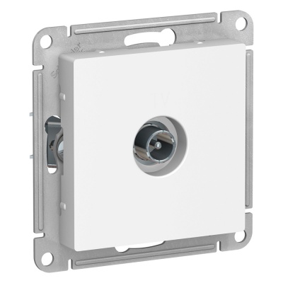 SE AtlasDesign Бел Розетка TV проходная 4DB, механизм