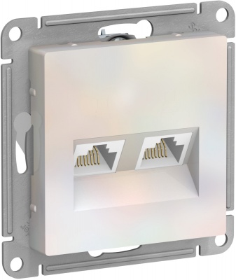 SE AtlasDesign Жемчуг Розетка двойная компьютерная RJ45+RJ45, кат.5E, механизм